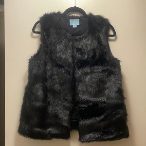 Black Faux Fur Vest